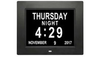8" Digital Clock videoDisplay for Seniors,Dimmable Impaired Vision Digital Clock with USB Charger Port