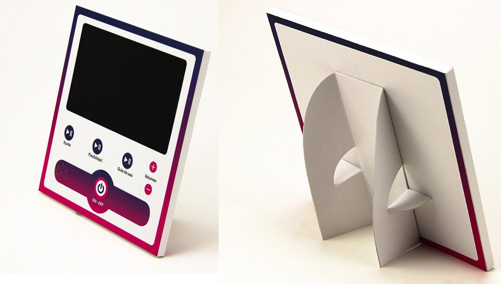 Cardboard counter display with 7 inch LCD screen cardboard countertop