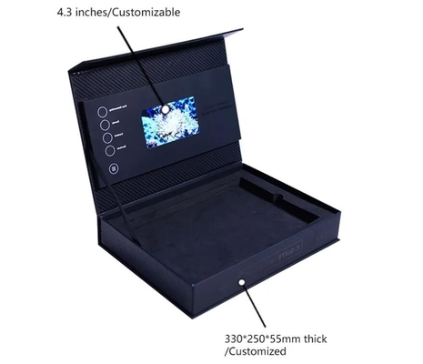 LCD video packaging box 7 inch LCD video gift box innovative video packing box with custom print