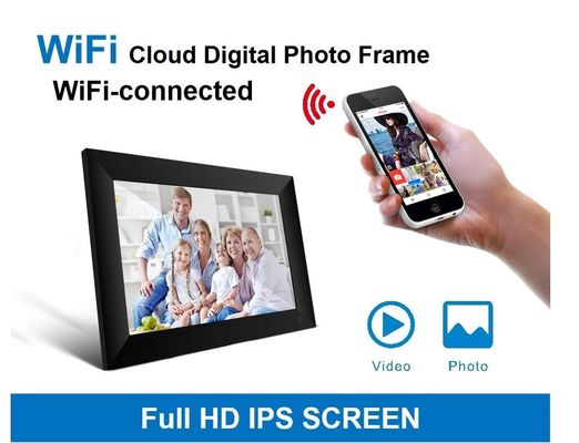 10.1 inch Digital Picture Frame, Share Video Clips and Photos Instantly via E-Mail or App