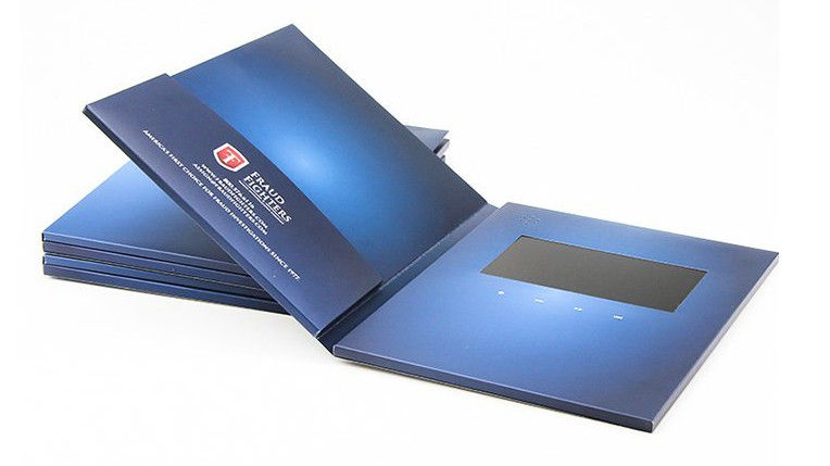 5" silver printing Video Brochure Card , video display lcd video business cards