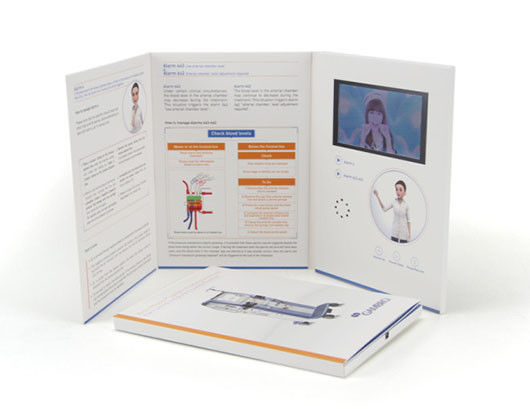 Innovative video marketing product 7 inch videopak video brochure mailer with multipage booklet