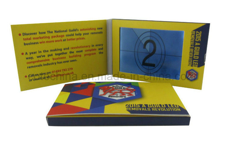 Full color electronic flip book Video Booklet with Magnetic switch,LCD video booklet for promotion