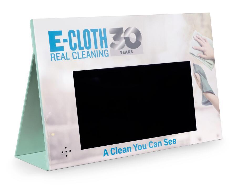 plug-in video shelf talker display with custom print 10 inch video loop display