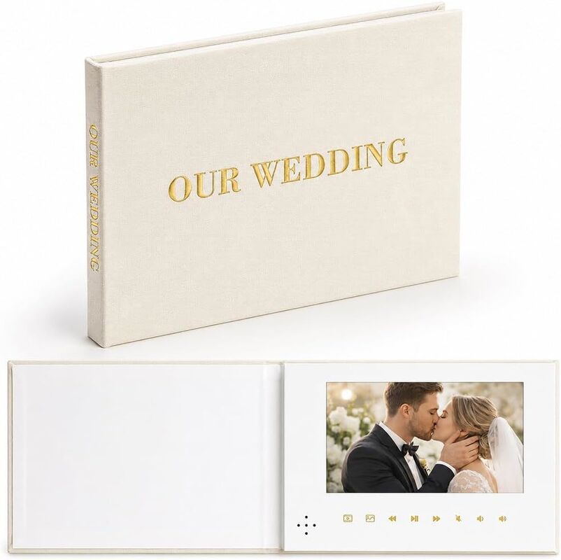 Digital Memory Book (16GB)- Memory Wedding Book 7″ IPS HD Display- Wedding Video Book – Wedding Album Book – Memories Wedding Photo